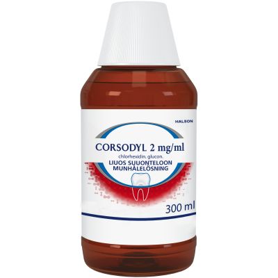 CORSODYL 2 mg/ml 300 ml liuos suuonteloon