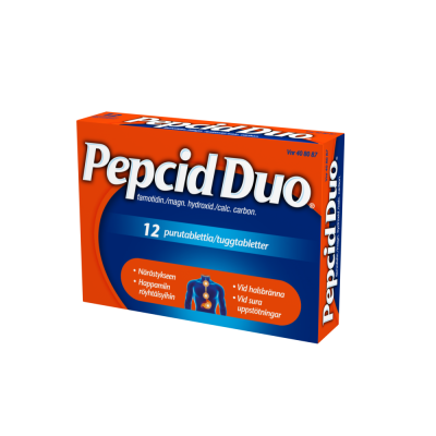 PEPCID DUO 10/165/800 mg 12 fol purutabletti