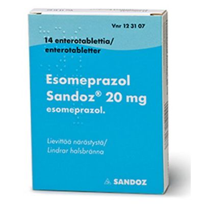 ESOMEPRAZOL SANDOZ enterotabletti 20 mg 14 fol