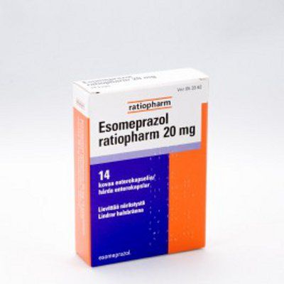 ESOMEPRAZOL RATIOPHARM 20 mg 14 fol enterokapseli, kova