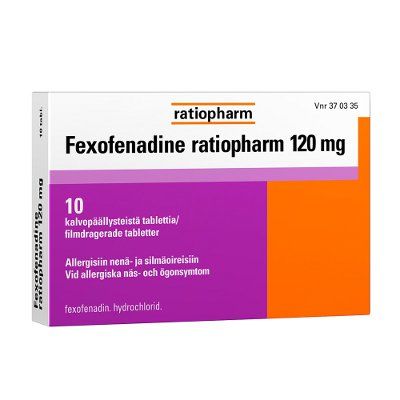 FEXOFENADINE RATIOPHARM 120 mg 10 fol tabletti, kalvopäällysteinen