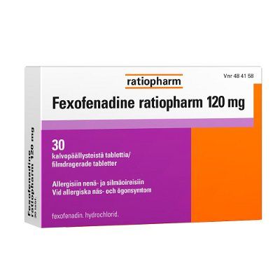 FEXOFENADINE RATIOPHARM 120 mg 30 fol tabletti, kalvopäällysteinen