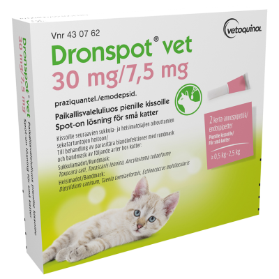 DRONSPOT VET 30 mg / 7.5 mg 2 x 0.35 ml paikallisvaleluliuos
