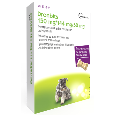 DRONBITS 150 mg / 144 mg / 50 mg 2 fol tabletti