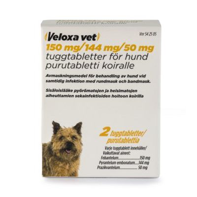 VELOXA VET 150 mg / 144 mg / 50 mg 2 fol purutabletti