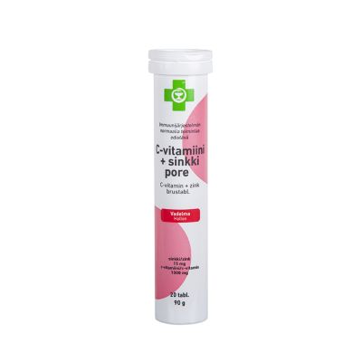 APTEEKKI C-vitamiini + sinkki Pore vadelma 20 tabl