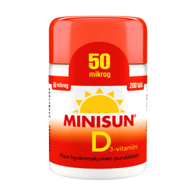 Minisun D-vitamiini 50 mikrog 200 kpl
