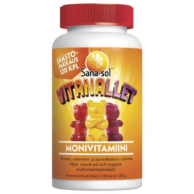 Sana-Sol Vitanallet monivitamiinivalmiste 6x120 kpl