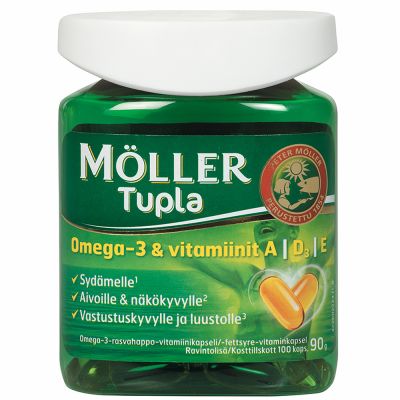 Möller Tupla Omega-3+A,D,E-vit 100 KAPS