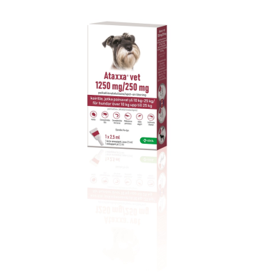 ATAXXA VET 1250/250 mg 2,5 ml paikallisvaleluliuos koiralle yli 10 kg-25 kg