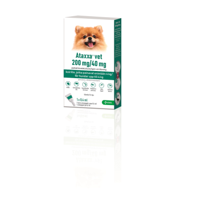 ATAXXA VET 200/40 mg 0,4 ml paikallisvaleluliuos koiralle enintään 4 kg