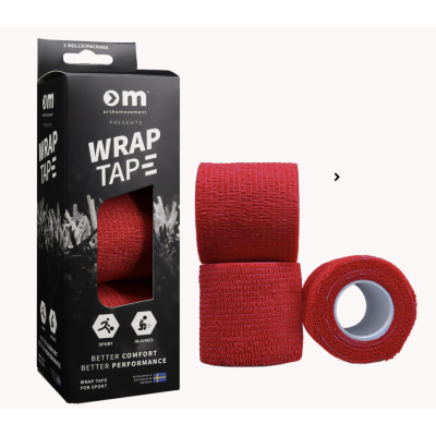 OM Wrap Tape 5cm/4,5m - Red 3 kpl