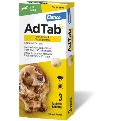 ADTAB 450 mg 3 fol purutabletti koiralle (> 11-22 kg)