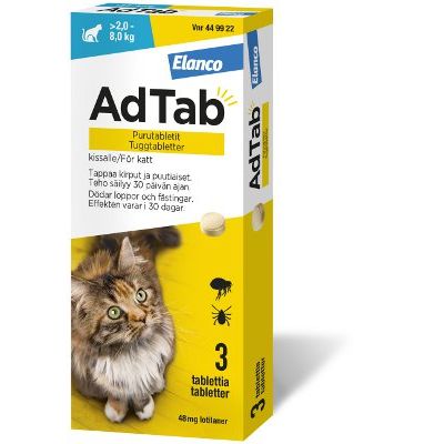 ADTAB 48 mg 3 fol purutabletti kissalle (> 2,0-8,0 kg)
