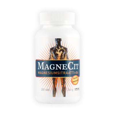 MagneCit Magnesiumsitraatti + B6-vitamiini 200 tabl