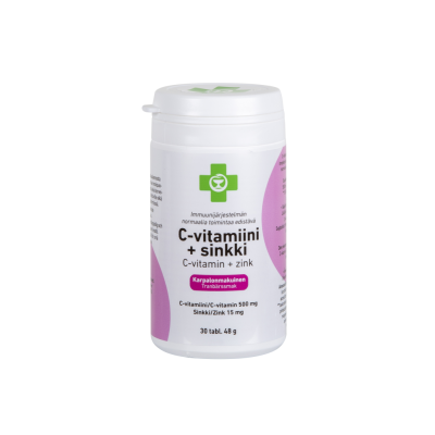 APTEEKKI C-vitamiini + Sinkki imeskely/purutabletti 30 kpl