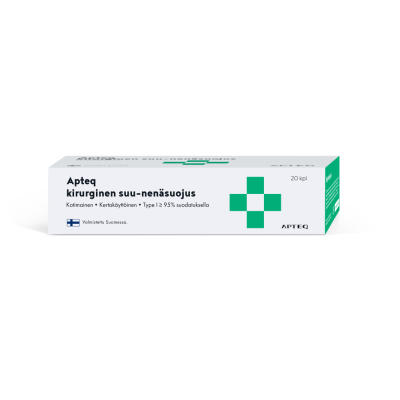 Apteq kirurginen suu-nenäsuojus 20 kpl