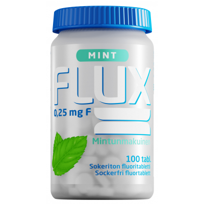 Flux Mint fluoritabletti 250 mikrog 100 sugtabletter, 36 g