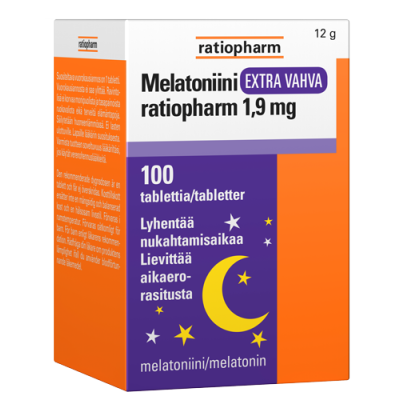 MELATONIINI EXTRA VAHVA RATIOPHARM 1,9 MG 100 tabl