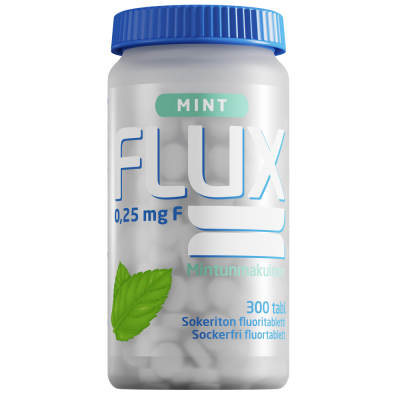 Flux Fluortablett Mint 0,25 mg F/tabl 300 imeskelytablettia / 107 g