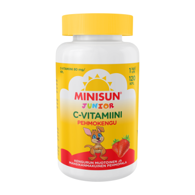 Minisun C-vitamiini Pehmokengu Mansikka 120 kpl