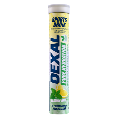 Dexal Pure Hydration sitruuna-minttu poretabletti 15 kpl