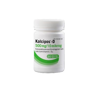 KALCIPOS-D 500 mg/10 mikrog 60 kpl tabletti, kalvopäällysteinen