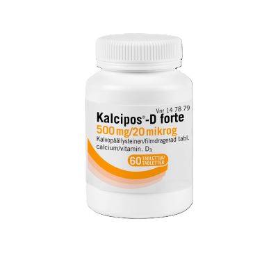 KALCIPOS-D FORTE 500 mg/20 mikrog 60 kpl tabletti, kalvopäällysteinen