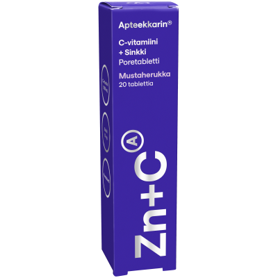 Apteekkarin C+ Sinkkipore mustaherukka 20 poretabl