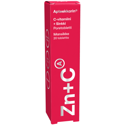 Apteekkarin C+Sinkkipore mansikka 20 poretabl