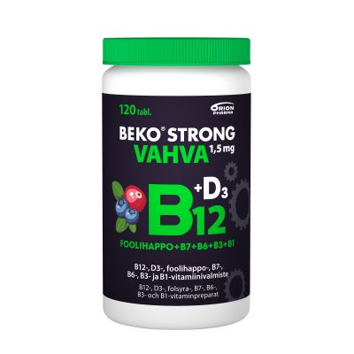 Beko Strong B12 VAHVA 1,5 mg mustikka-karpalo 120 purutabl