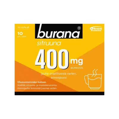 BURANA SITRUUNA 400 mg 10 kpl jauhe oraaliliuosta varten, annospussi