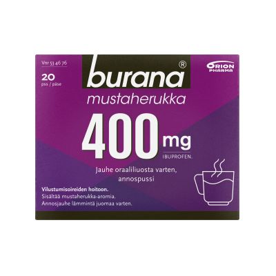 BURANA MUSTAHERUKKA 400 mg 20 kpl jauhe oraaliliuosta varten, annospussi