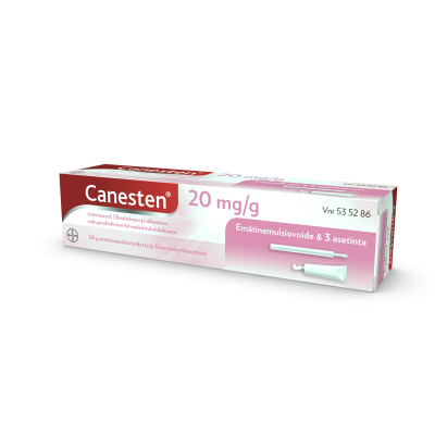CANESTEN 20 mg/g 20 g emätinemulsiovoide 3 asetinta