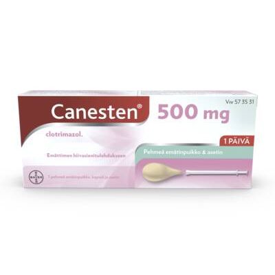 CANESTEN 500 mg 1 fol emätinpuikko, kapseli, pehmeä
