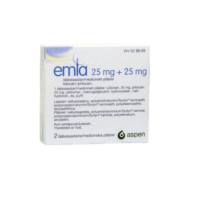 EMLA 25/25 mg 2 x 1 kpl lääkelaastari yksittäispakattu