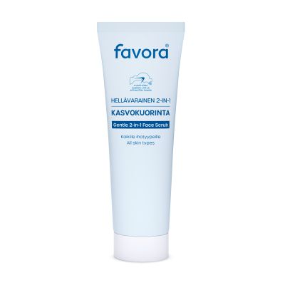 Favora Hell&auml;varainen 2 in 1 kuorintavoide 75 ml
