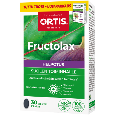Fructolax Helpotus tabl hedelmä ja kuitu 30 kpl