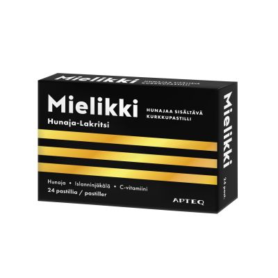 Apteq Mielikki Kurkkupastilli Hunaja-Lakritsi 24 tabl