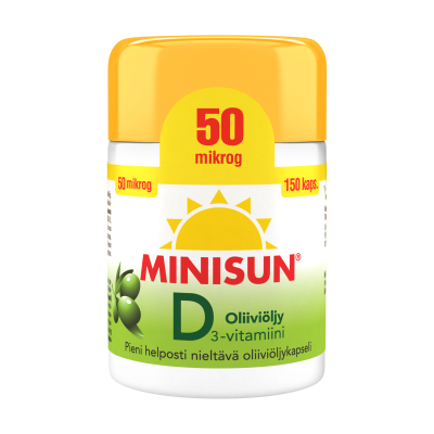 Minisun D-vitamiini Oliiviöljy 50 mikrog 150 KPL