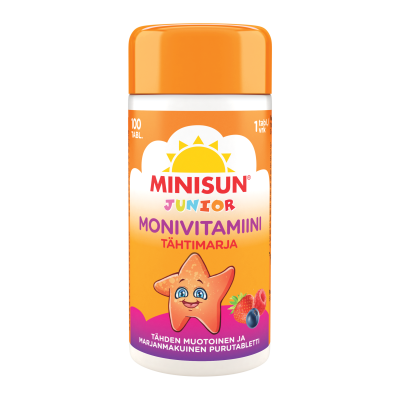 Minisun Monivitamiini Tähtimarja jr. 100 PURUTABL