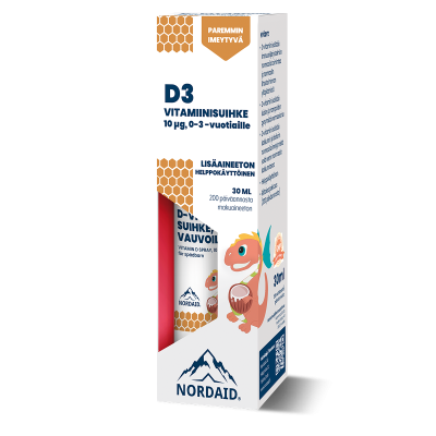 Nordaid 10 mikrog D-vitamiinisuihke vauvoille 30 ml
