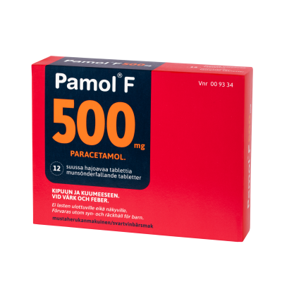PAMOL F 500 mg 12 fol tabletti, suussa hajoava