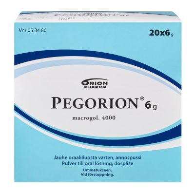 PEGORION 6 g 20 x 6 g jauhe oraaliliuosta varten, annospussi