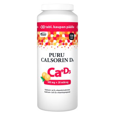 Puru Calsorin D3 500 mg + 20 mikrog 130 purutabl