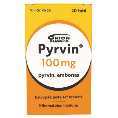 PYRVIN tabletti, kalvopäällysteinen 100 mg 20 kpl