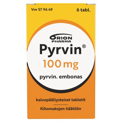PYRVIN tabletti, kalvopäällysteinen 100 mg 6 kpl