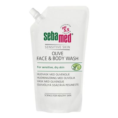 Sebamed Olive Face&Body Wash pesuneste t&auml;ytt&ouml;pussi 1000 ml