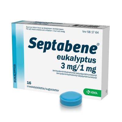 SEPTABENE EUKALYPTUS 3/1 mg 16 fol imeskelytabletti