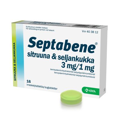 SEPTABENE SITRUUNA & SELJANKUKKA 3/1 mg 16 fol imeskelytabletti